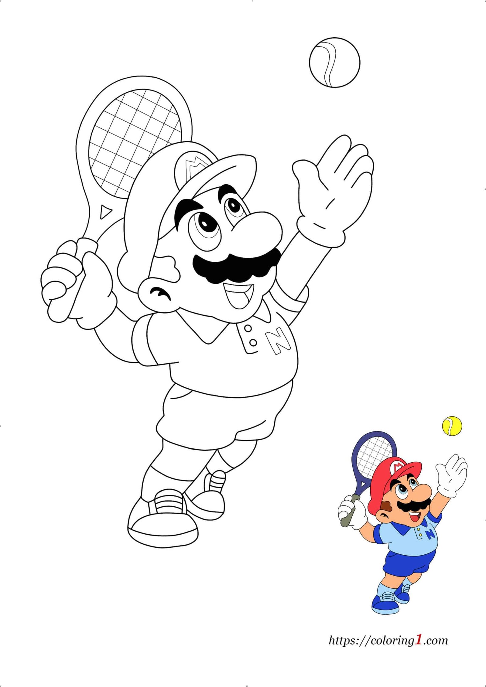 Mario tennis coloring pages