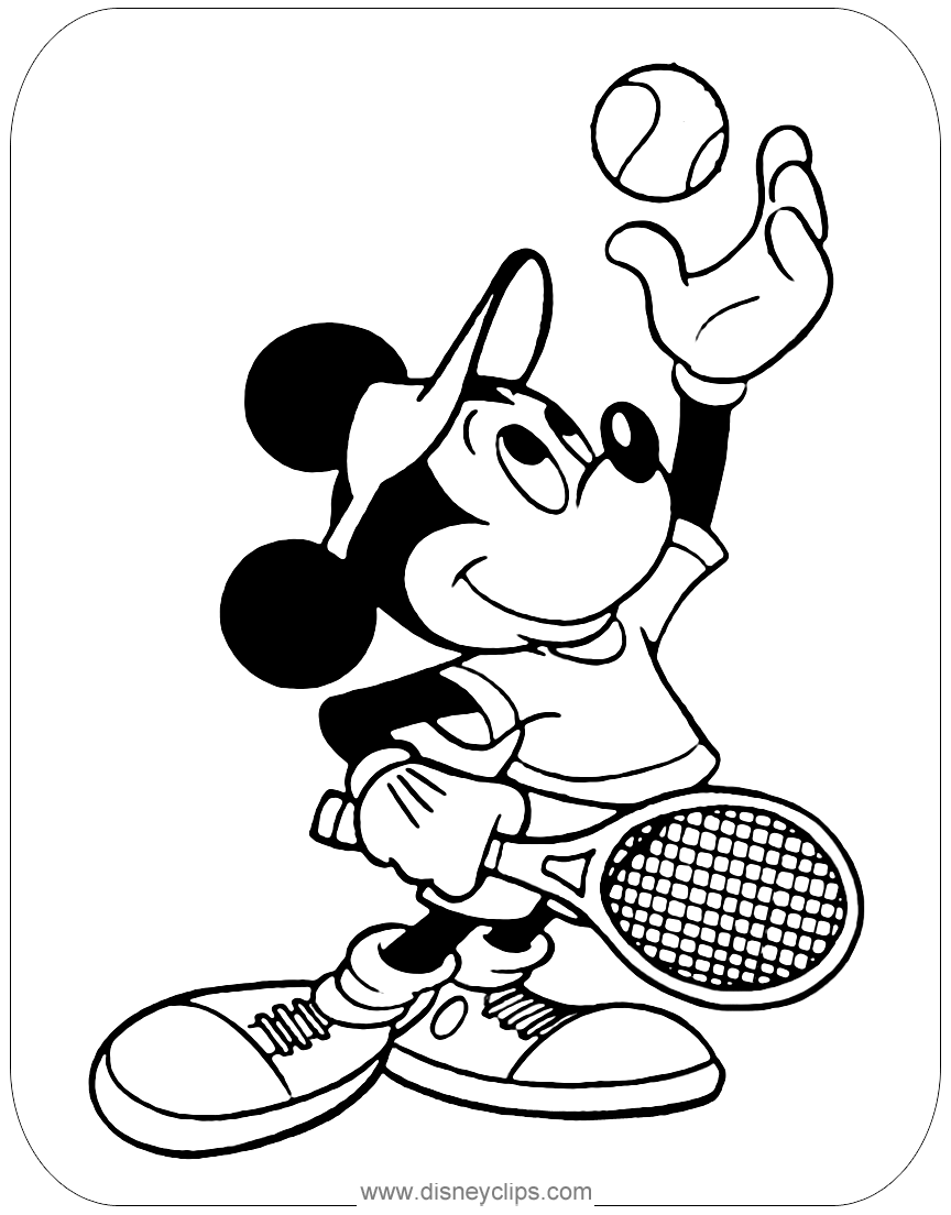 Mickey mouse misc sports coloring pages