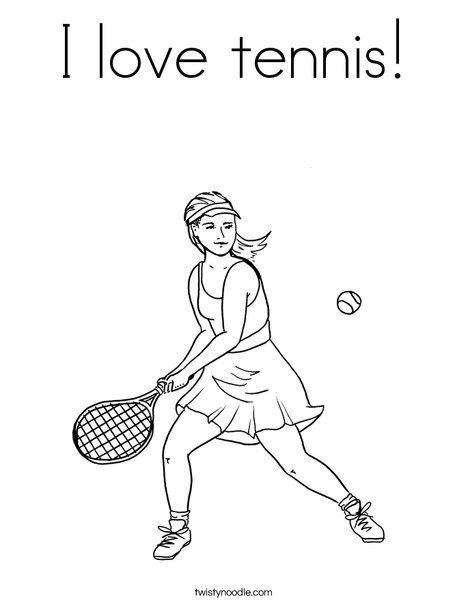 I love tennis coloring page