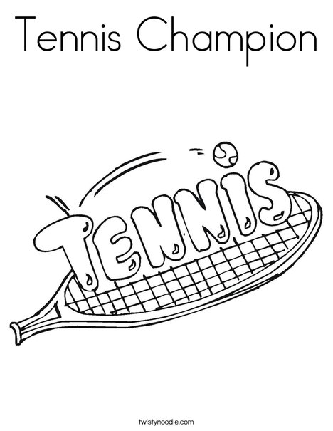 Tennis champion coloring page