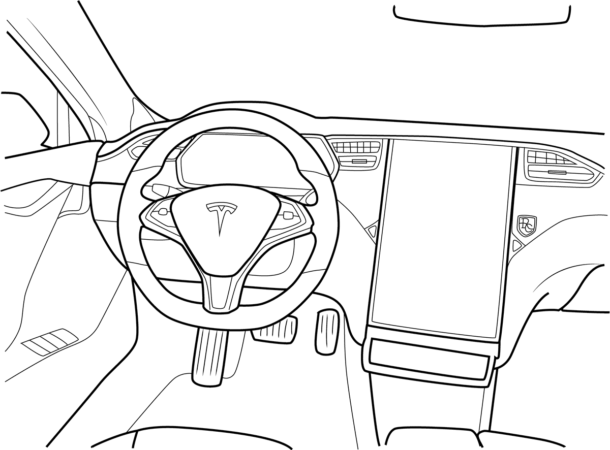 Tesla car coloring page