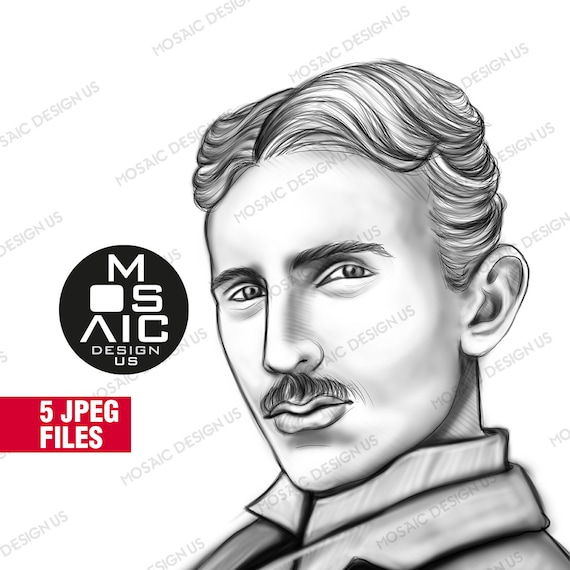 Nikola tesla coloring pages tesla drawing illustration scientist inventor art print tesla poster engineer home wall decor printable