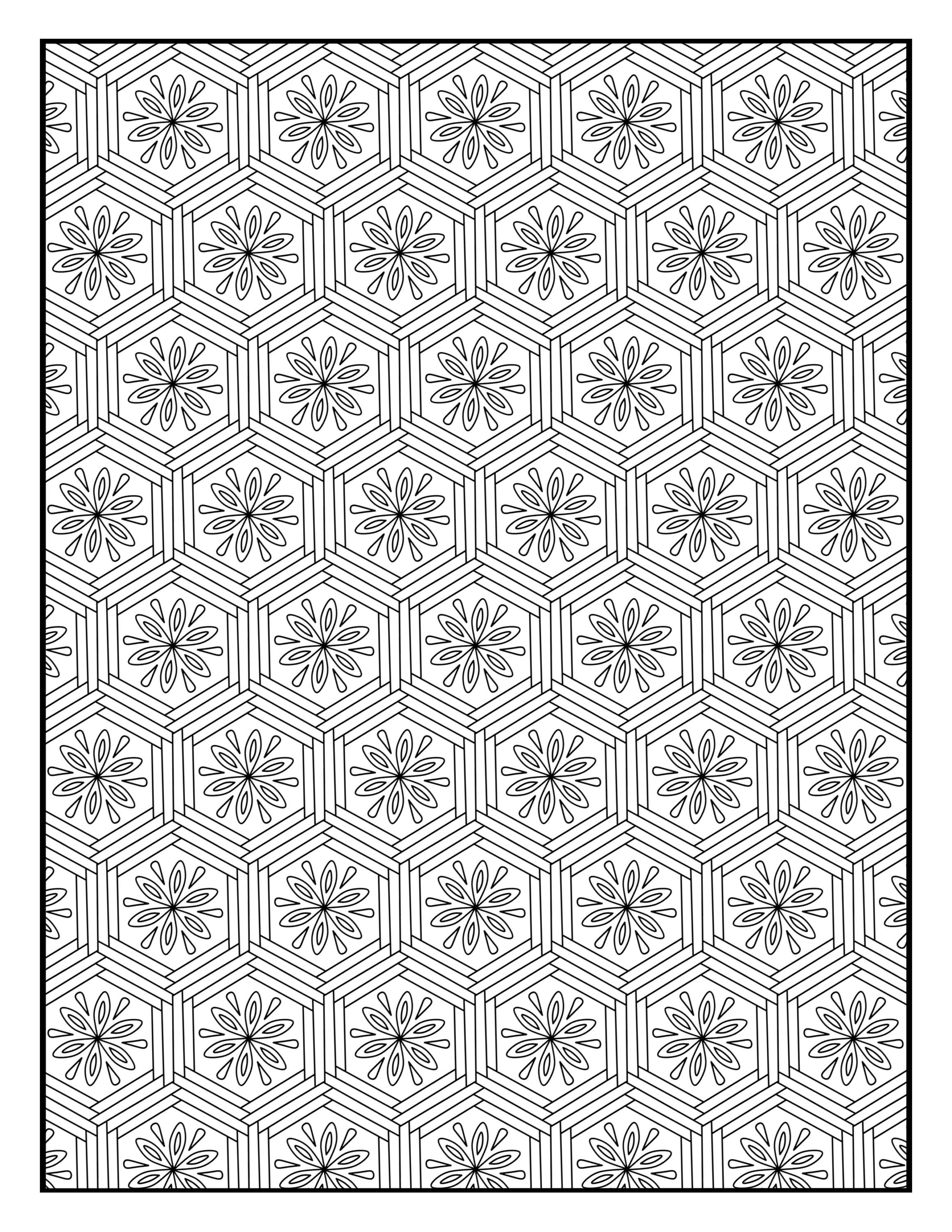 Coloring page geometric repeating pattern