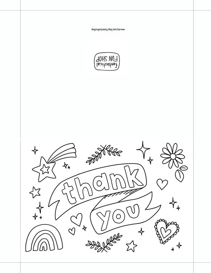 Printable thank you card from child colorable card from kid for teacher nurse essential worker from student from patient firefighter
