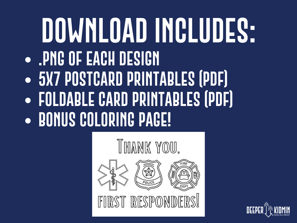 First responder appreciation card designs â deeper kidmin