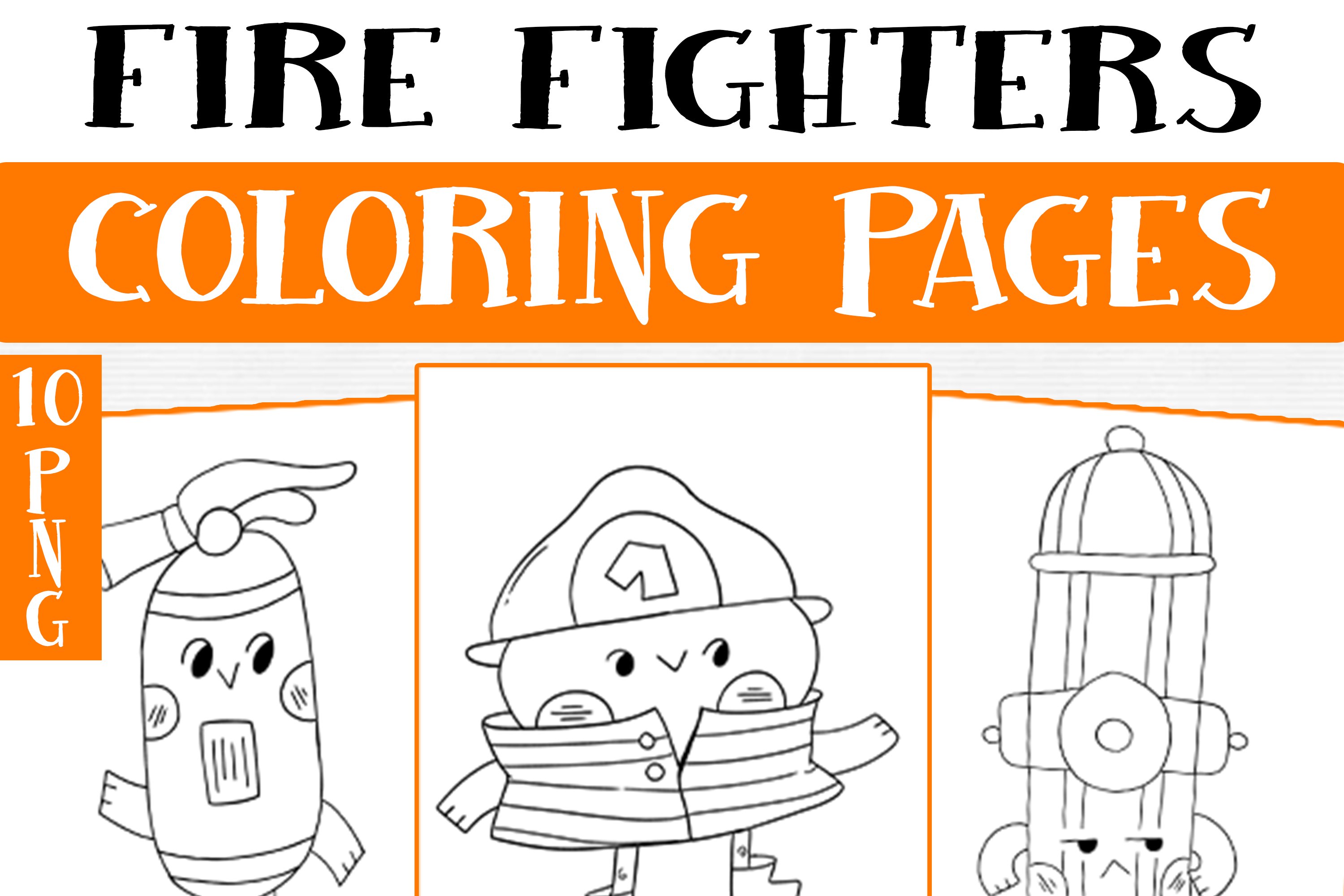 Fire fighters coloring pages for kids png