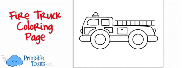 Printable fire truck coloring page â printable treats