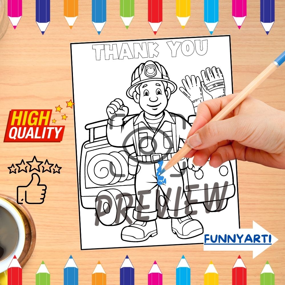 First responders day coloring pages thank you made by teachers