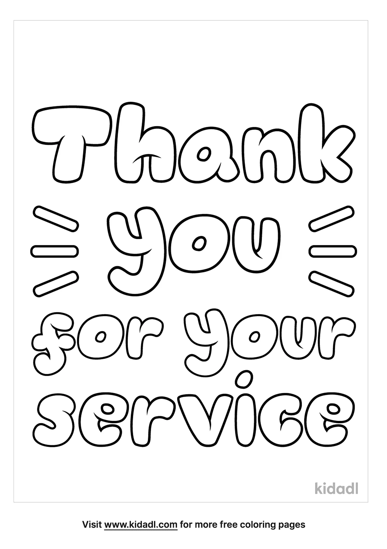Free thank you for your service coloring page coloring page printables