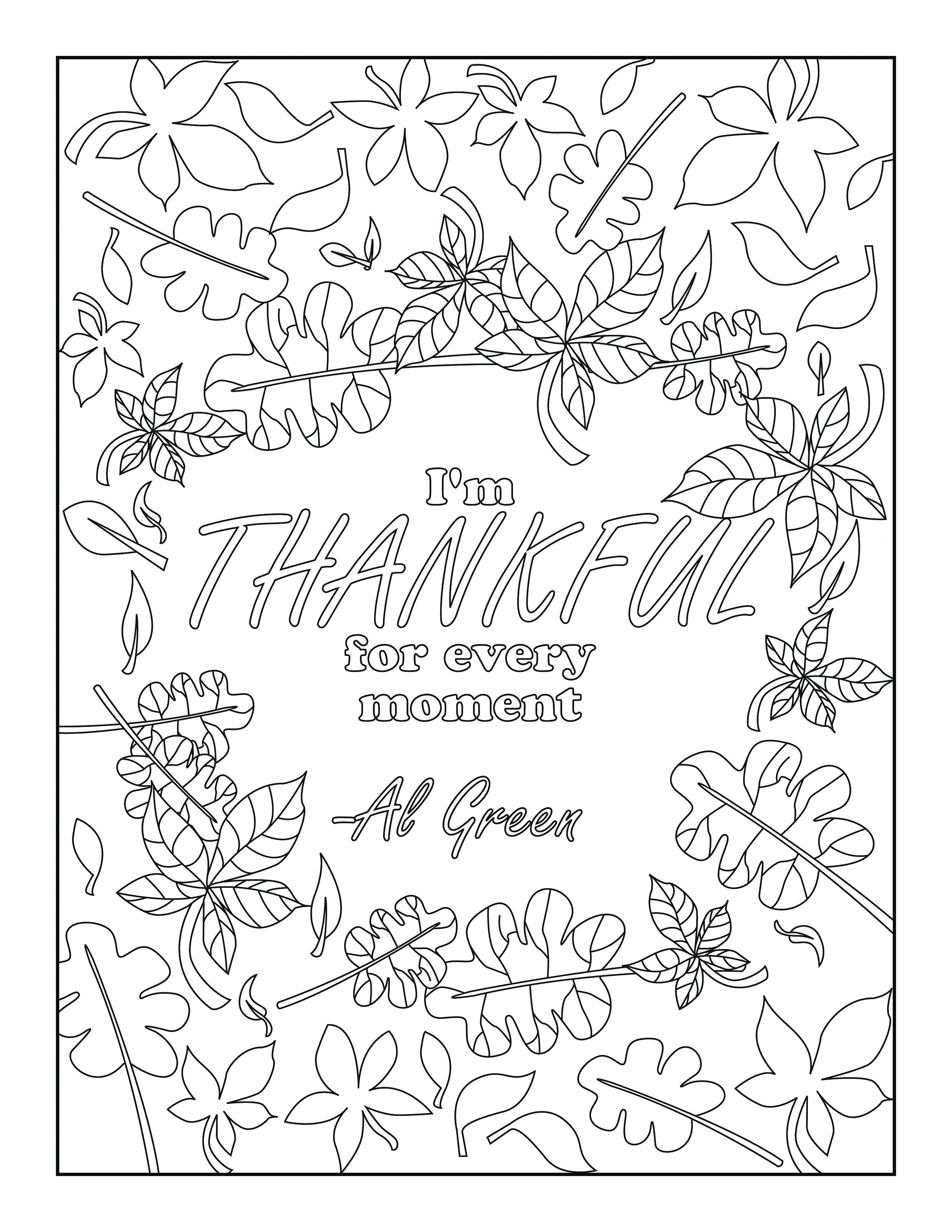 Thankful coloring pages for adults printable coloring page instant download pdf download now