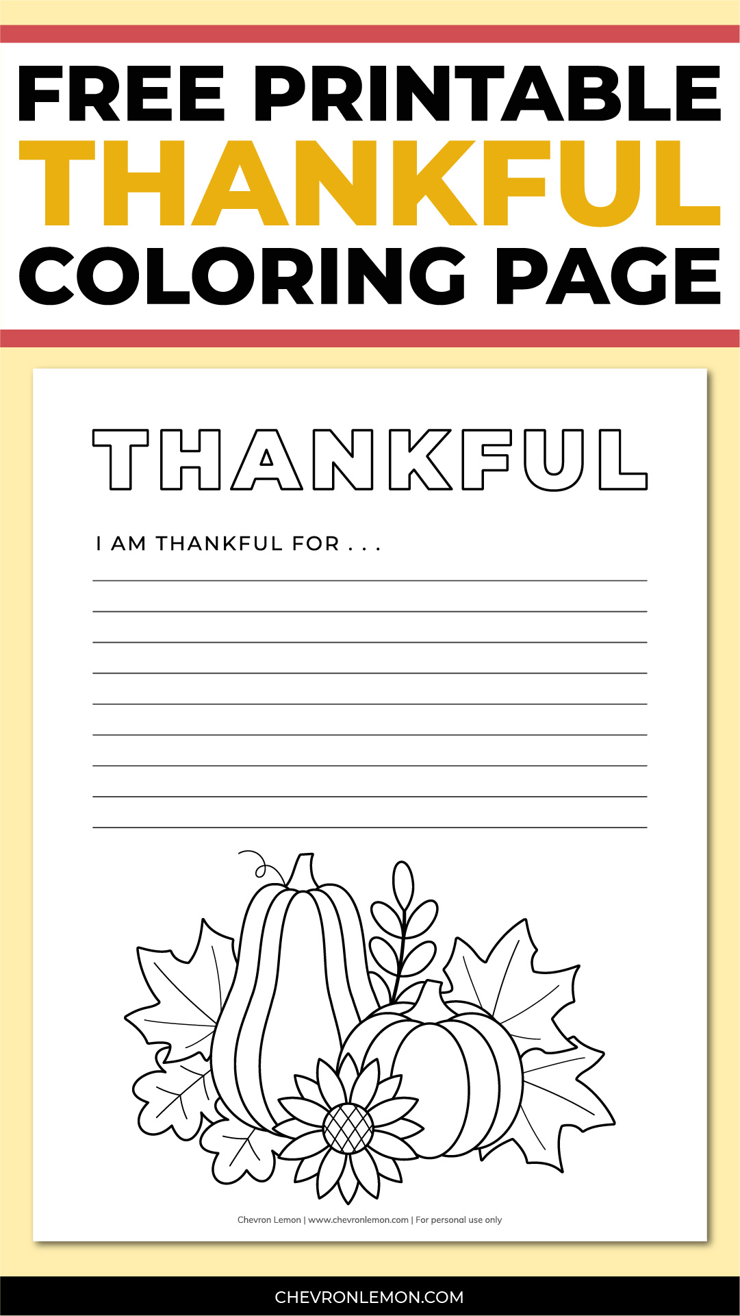 Printable gratitude coloring page for kids