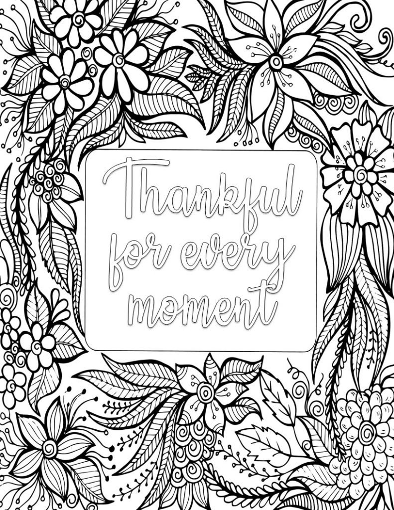 Free printable gratitude coloring pages