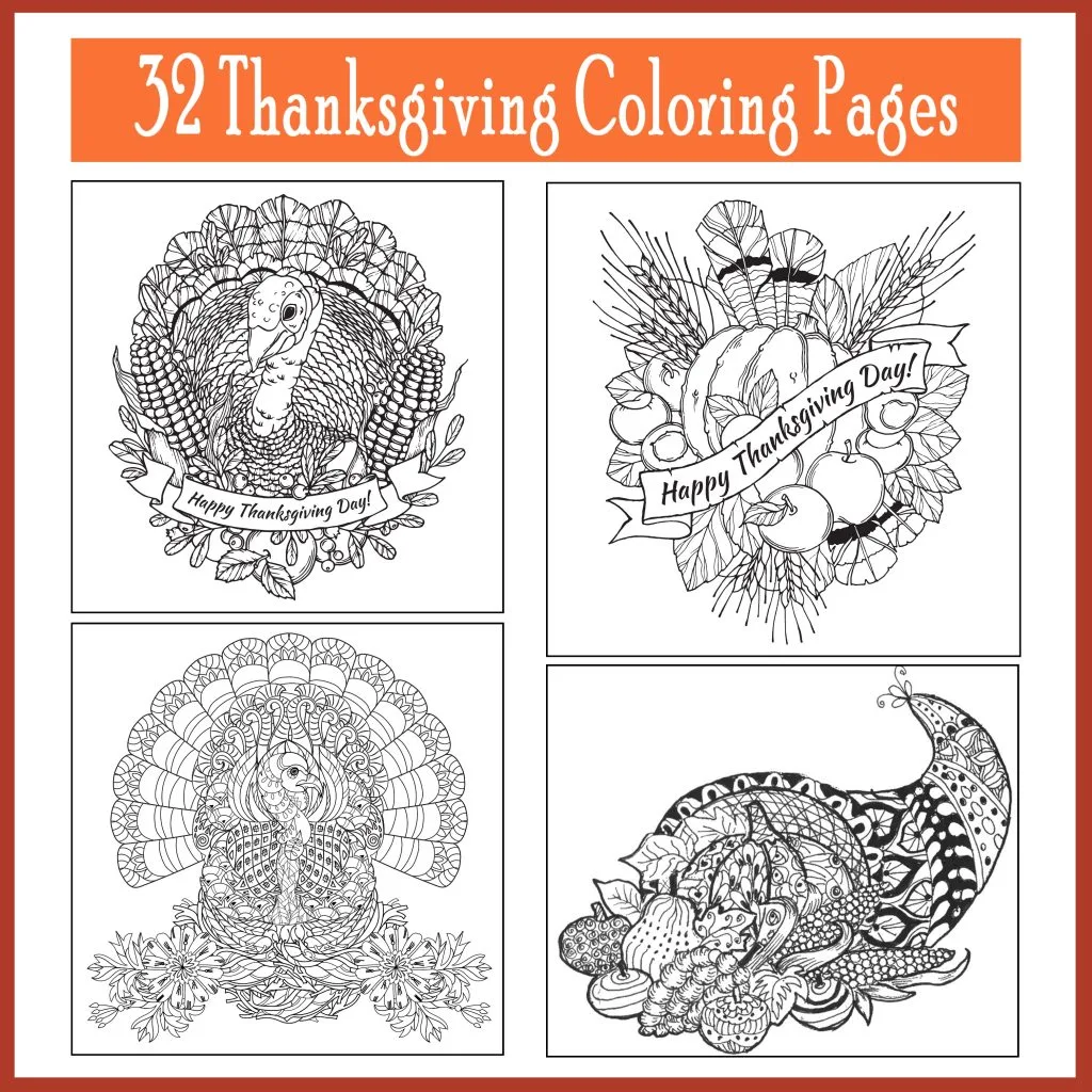 Thanksgiving adult coloring pages
