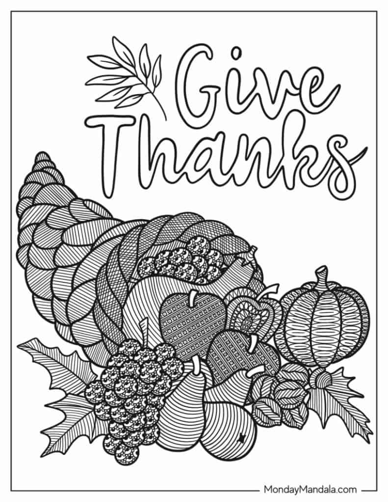 Thanksgiving coloring pages free pdf printables