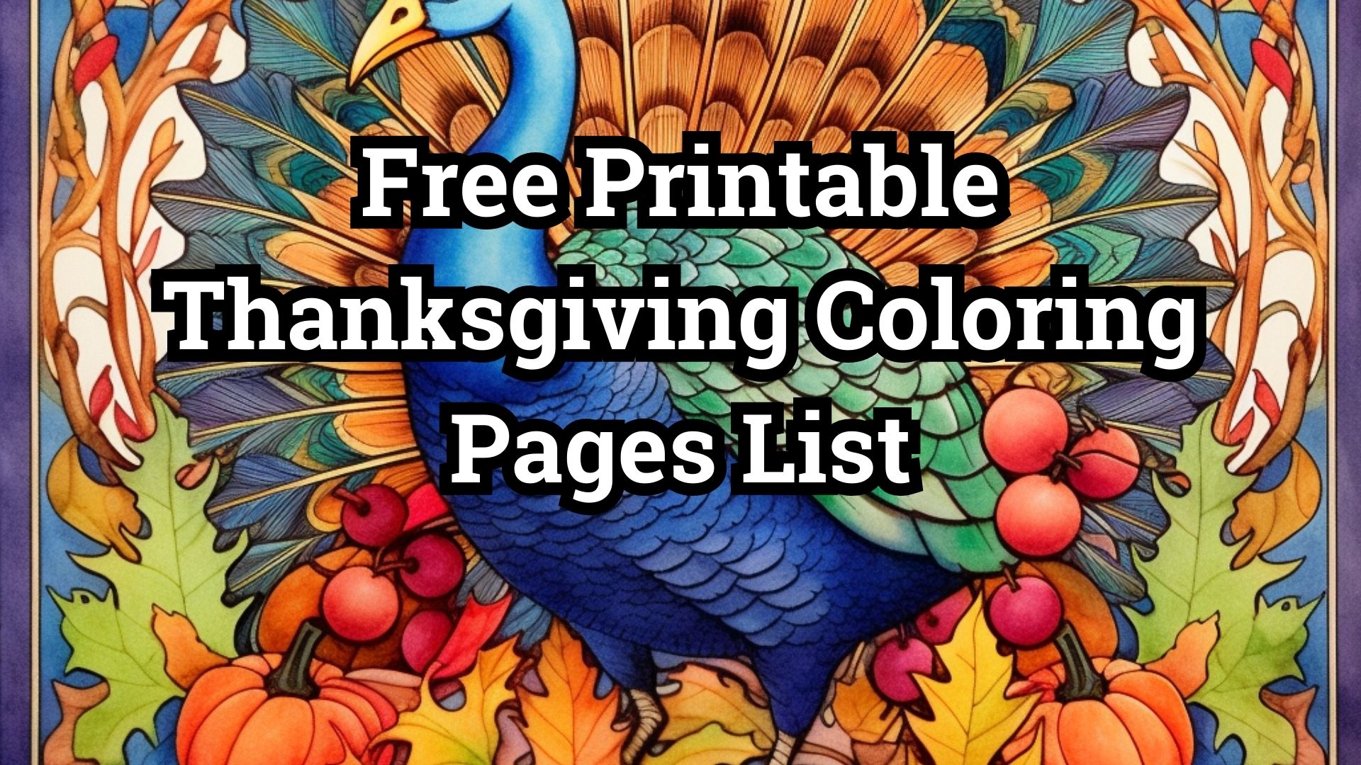 Free printable thanksgiving coloring pages list