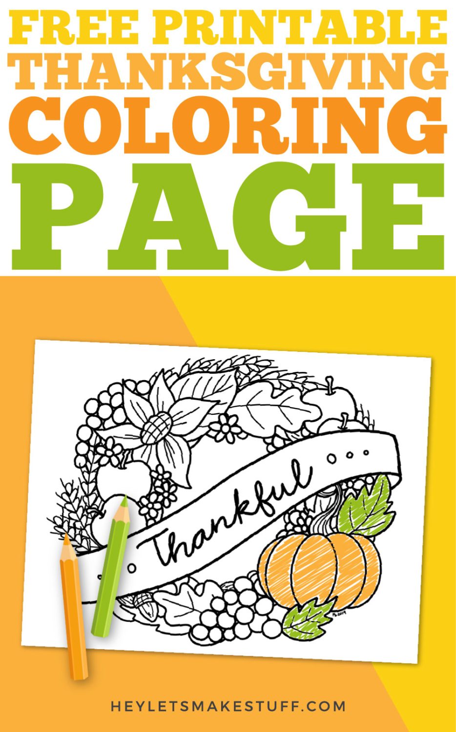 Free printable thanksgiving coloring page