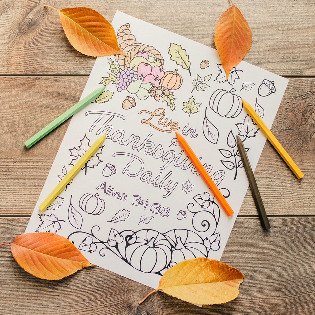 Live in thanksgiving daily coloring page