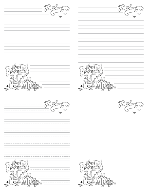 Free printable thanksgiving writing templates