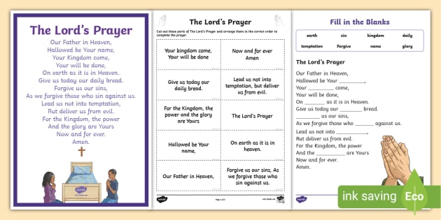 The lords prayer activity pack