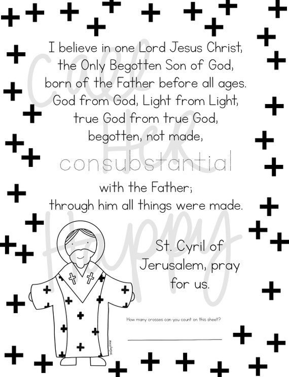 St cyril jerusalem worksheet printable coloring page sheet liturgical year catholic resources kids fprayer activities jesus