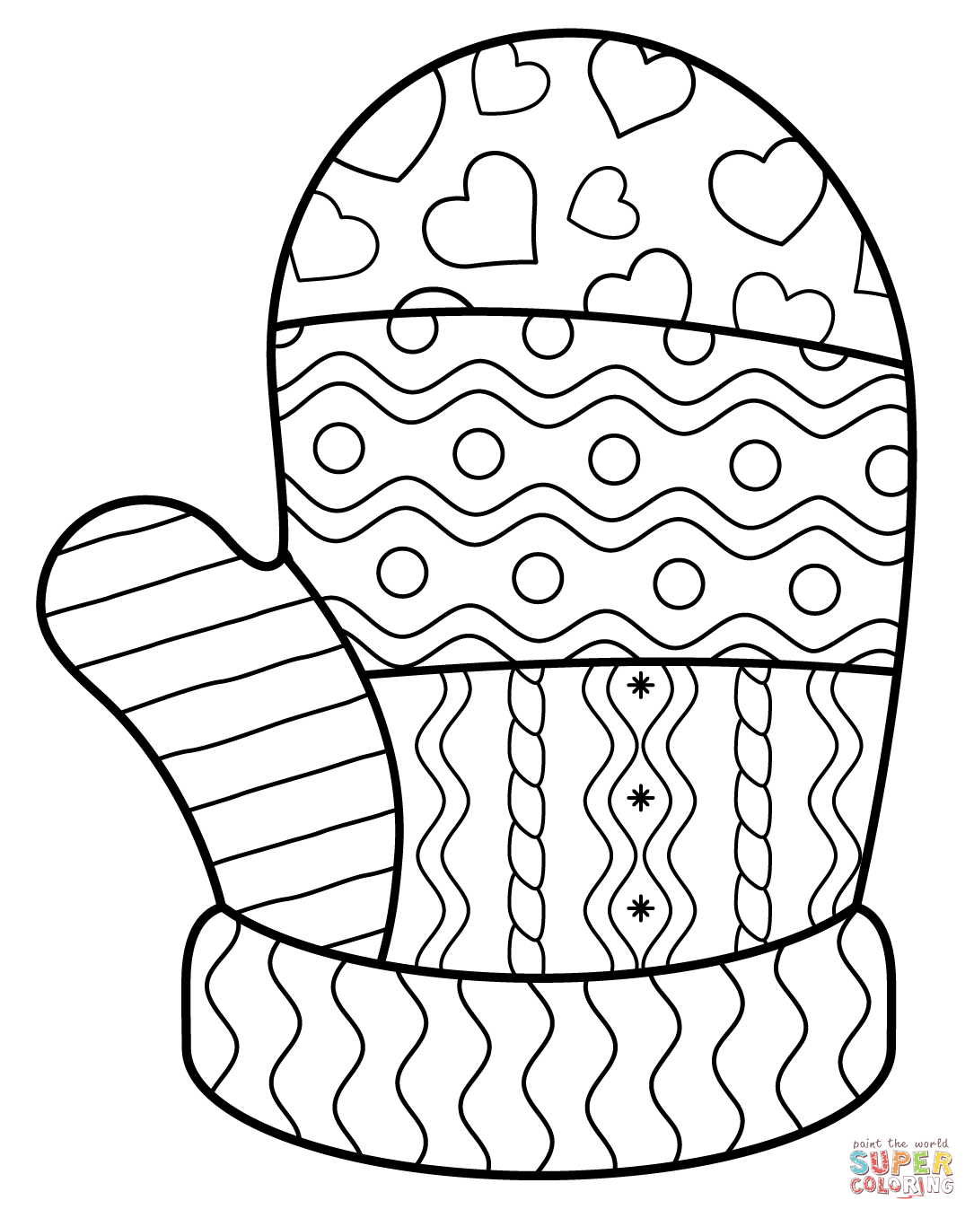 Mitten coloring page free printable coloring pages