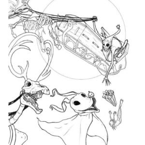 Nightmare before christmas coloring pages printable for free download