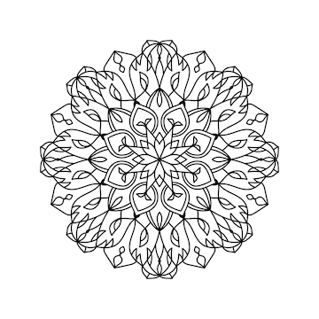 Premium vector oriental vector illustration anti stress therapy coloring pages mandala silhouette print for adult coloring book