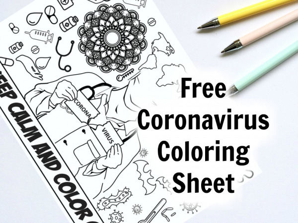 Art therapy â free coronovirus coloring sheet printable â craft gossip
