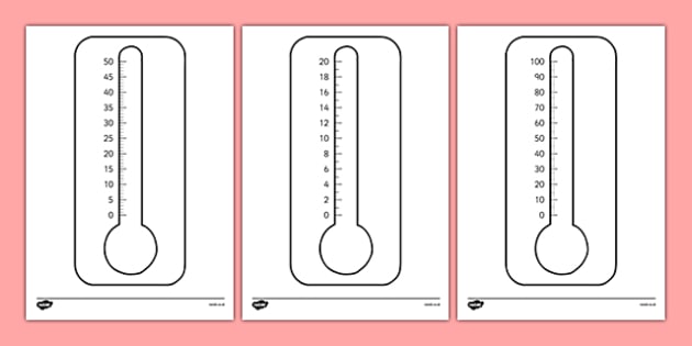 Printable blank thermometers multiples of