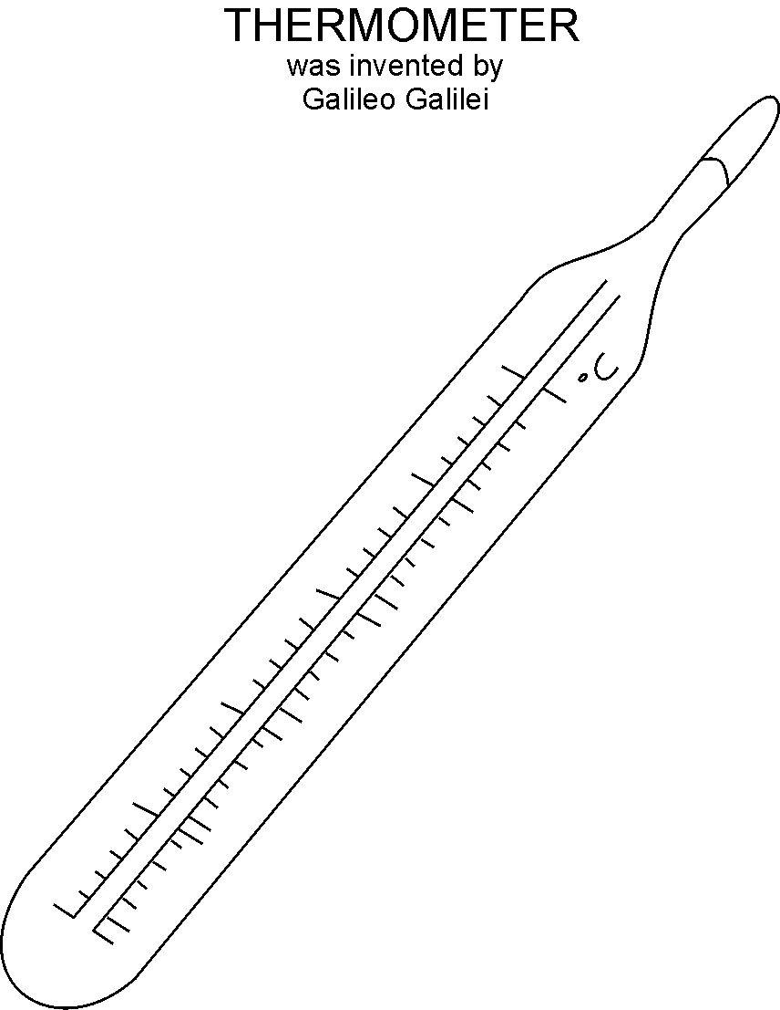 Thermometer coloring printable page