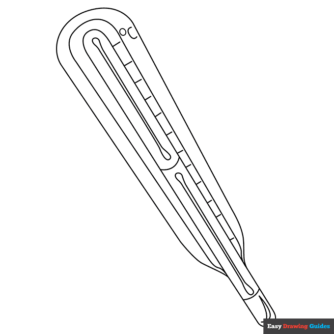 Thermometer coloring page easy drawing guides