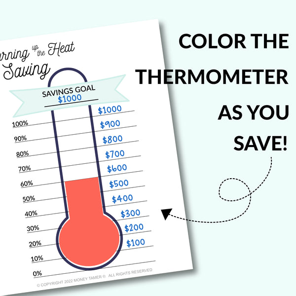 Savings thermometer printable â money tamer