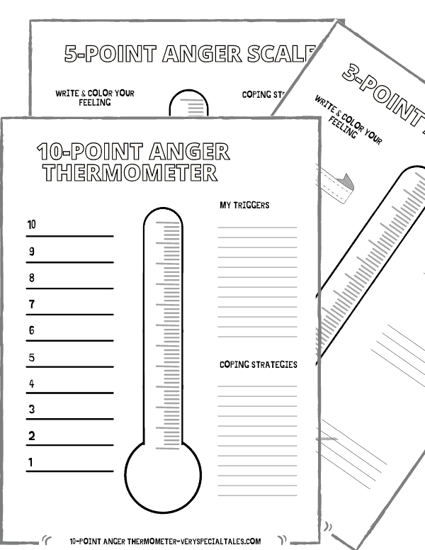 Anger thermometers printable pdf fun activities to learn anger coping skills