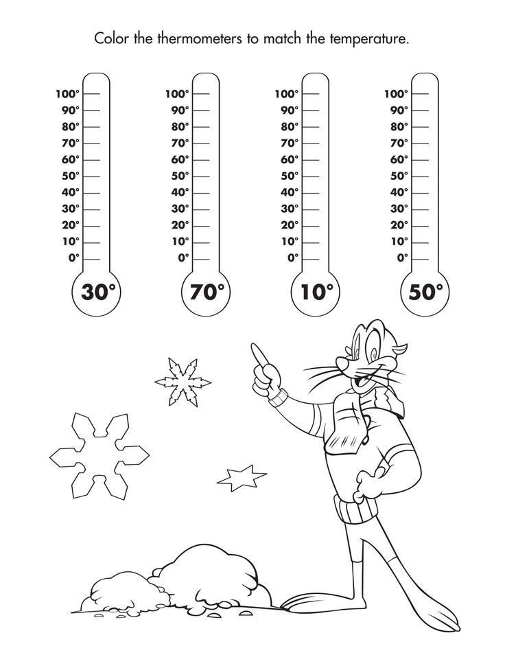 Lor the thermometers with the rrect temperature freeprintable loring childâ st grade math nd grade math worksheets kindergarten worksheets printable