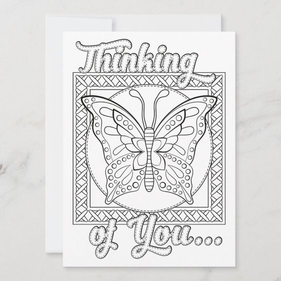 Ornamentals thinking of you color your own card zazzle love coloring pages valentine coloring pages printable coloring cards