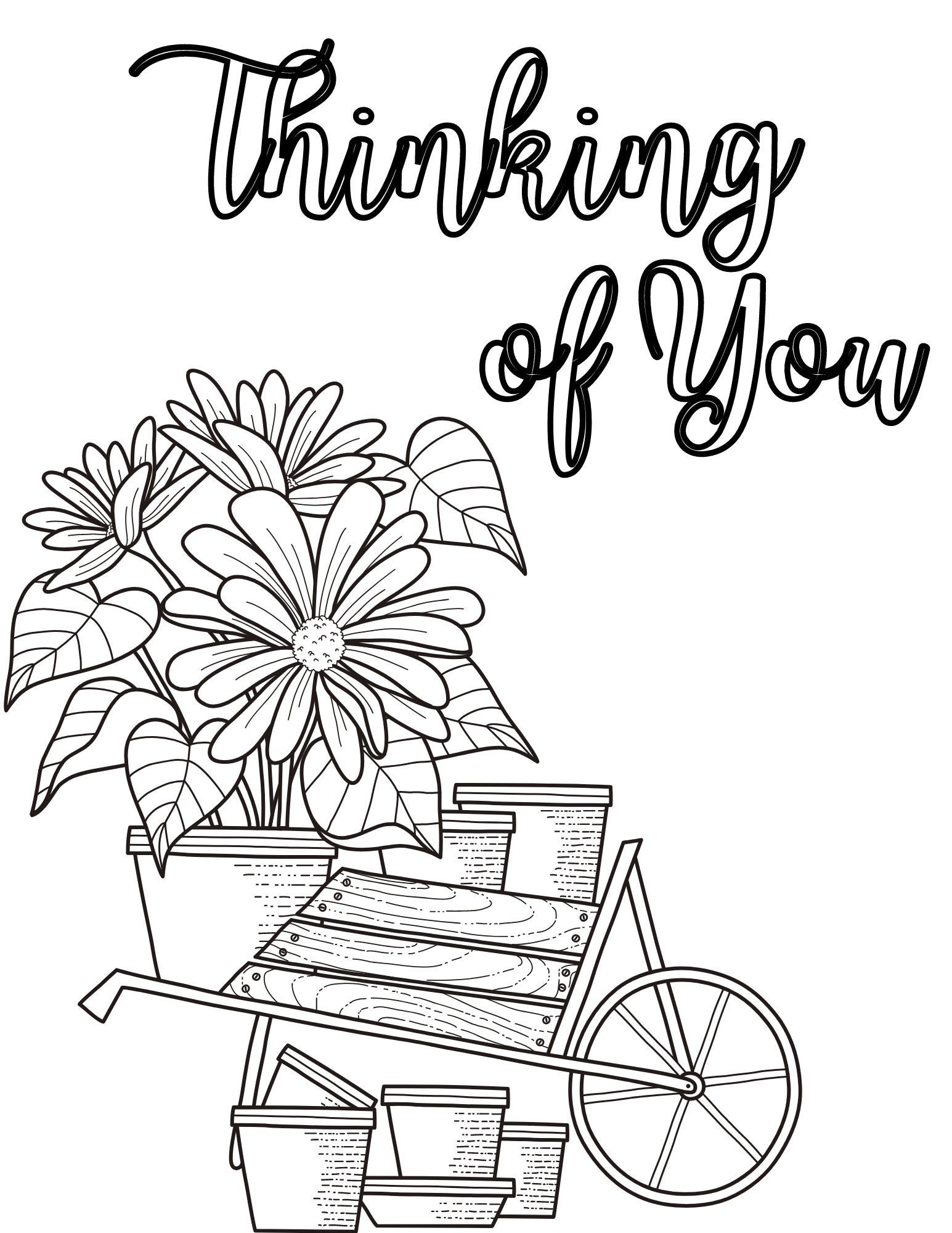 Thinking of you printable coloring sheet