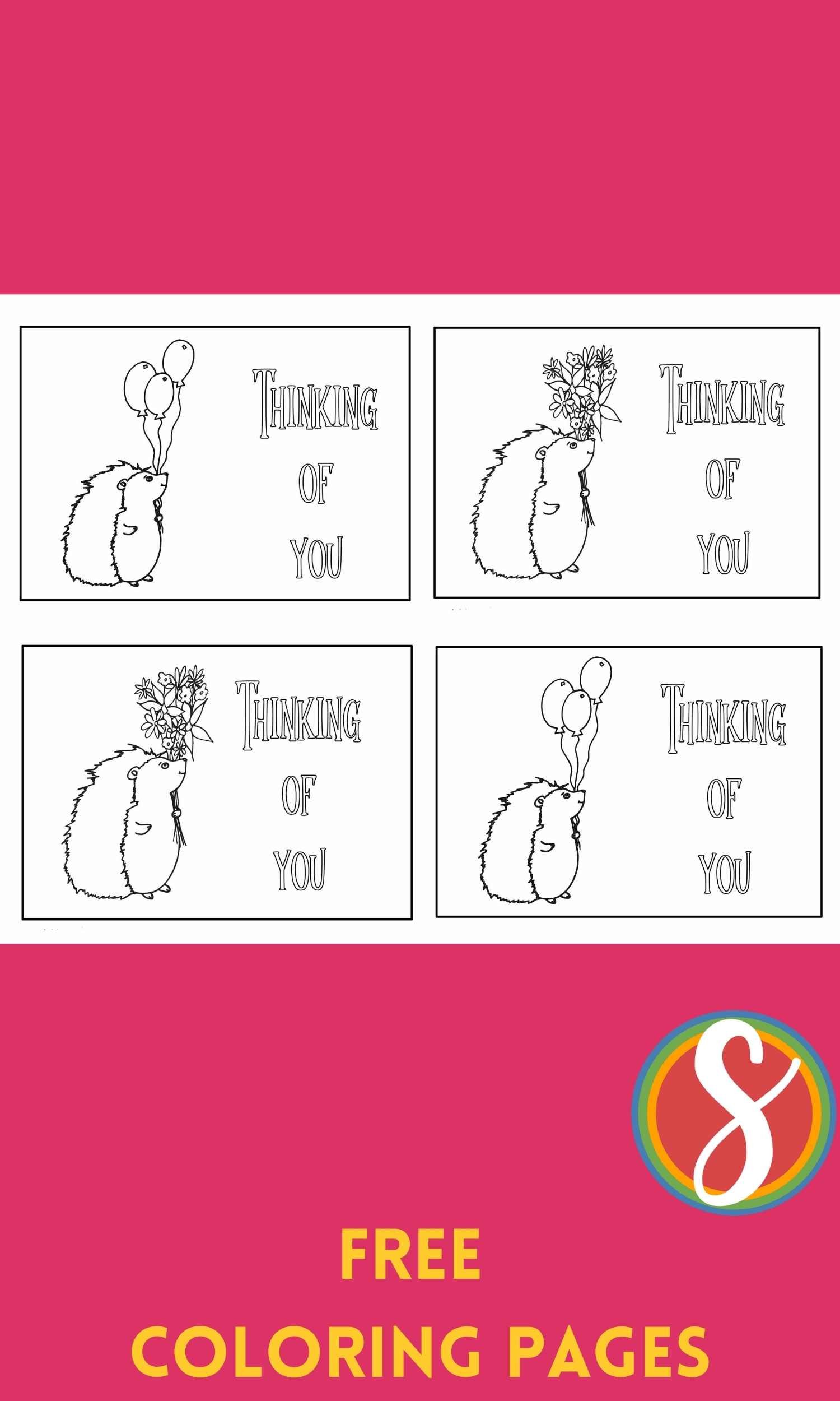 Free thinking of you cards to color â stevie doodles
