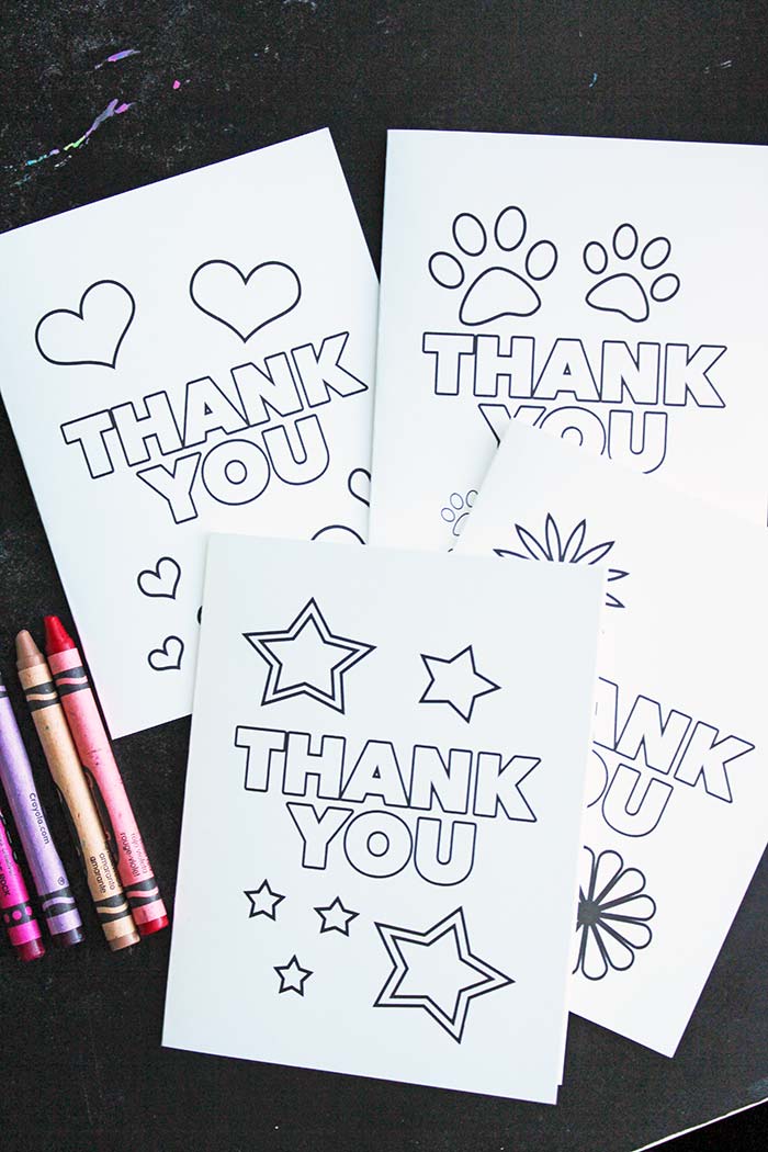 Free printable thank you cards for kids to color send sunny day family