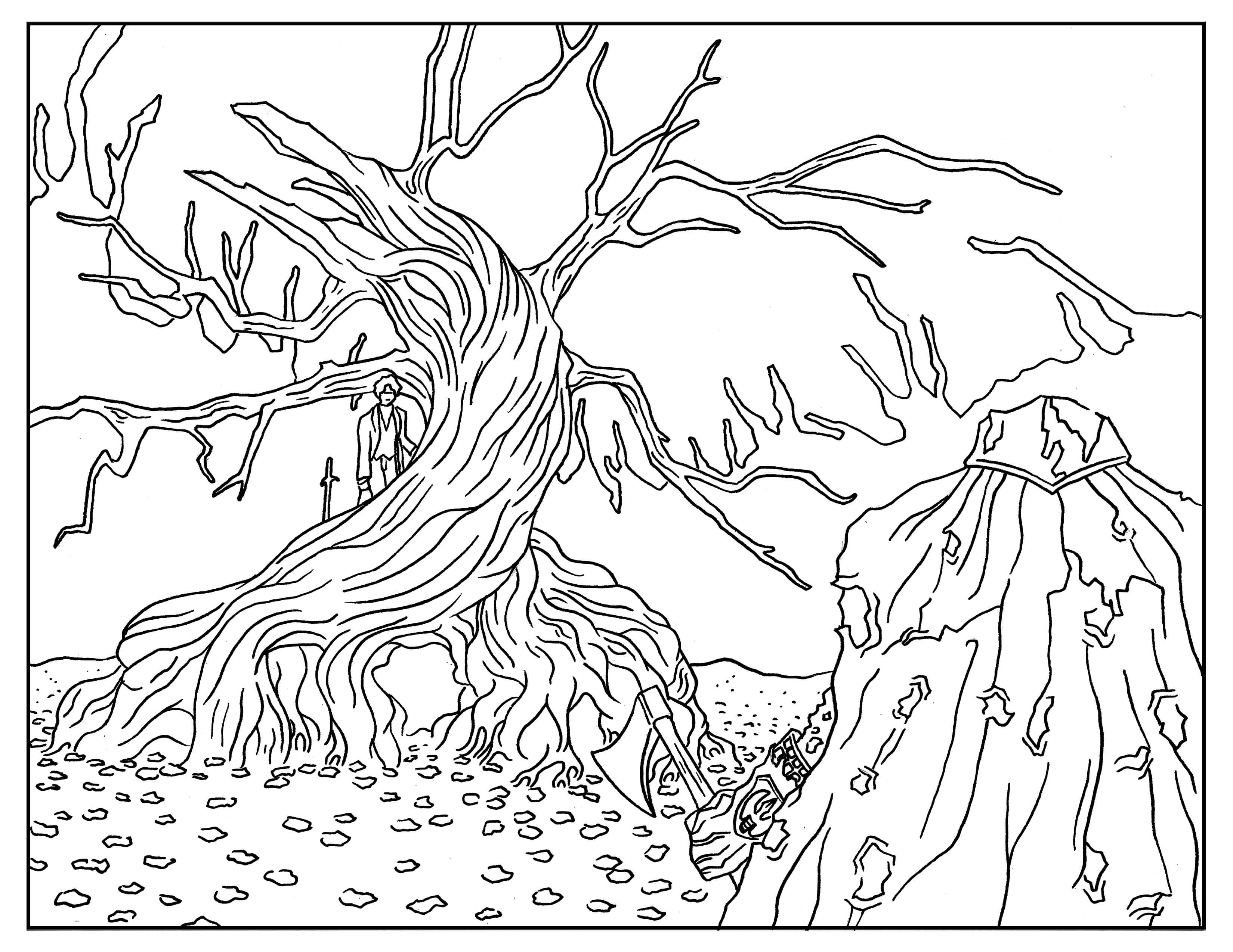 Tim burton adult coloring book pages printables