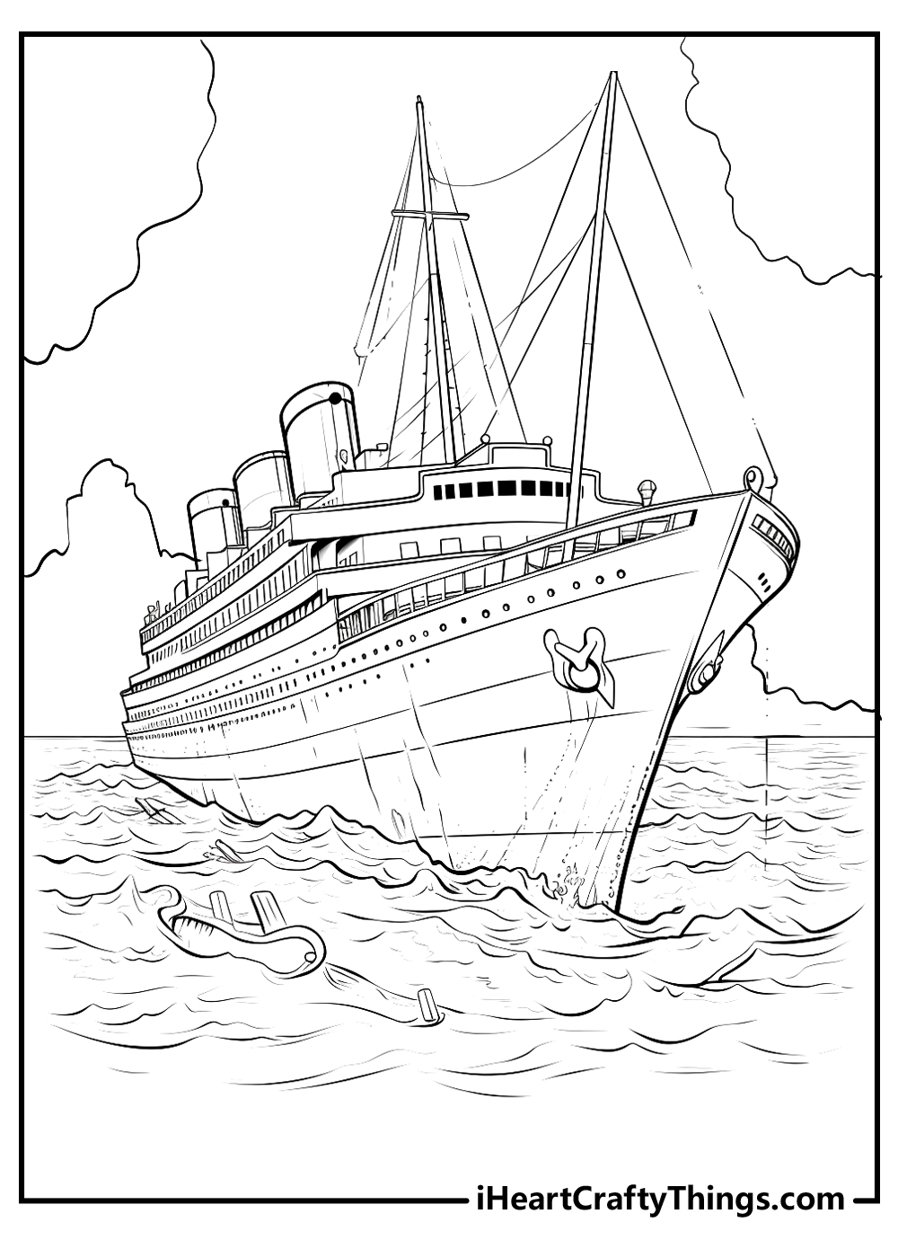 Printable titanic coloring pages updated