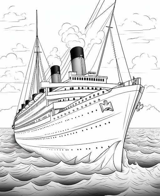 Page black white coloring book ferry images