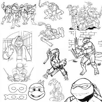 Teenage mutant ninja turtles coloring pages printable for kids by janatexcolor