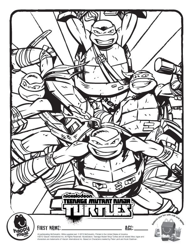 Teenage mutant ninja turtles coloring pages