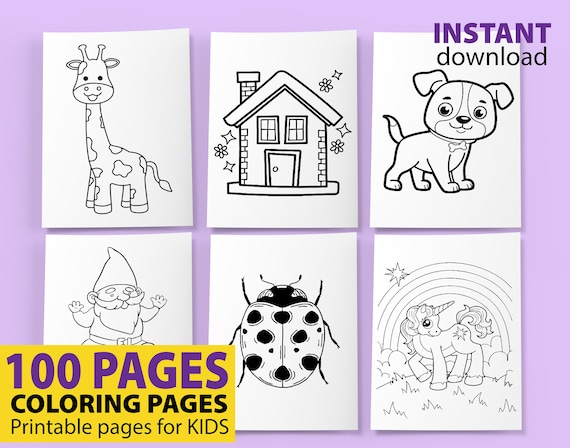 Easy coloring pages for kids printable toddler coloring book simple coloring page preschool kindergarten homeschool printables
