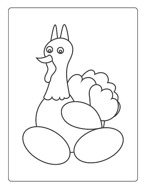Premium vector thanksgiving coloring pages for kids with turkey and pumpkin black and white activity worksheet