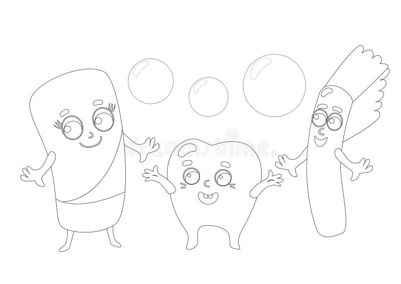 Toothbrush coloring stock illustrations â toothbrush coloring stock illustrations vectors clipart