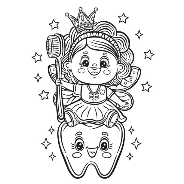 Tooth coloring page stock illustrations royalty