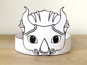 Triceratops crown paper template printable