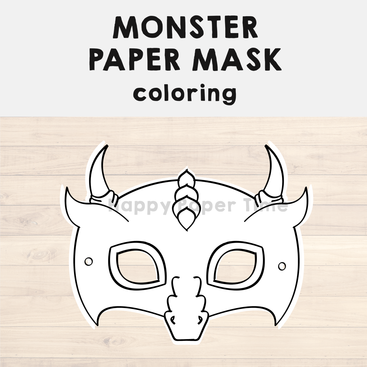 Monster paper mask printable fairytale coloring craft activity costume made by teachers
