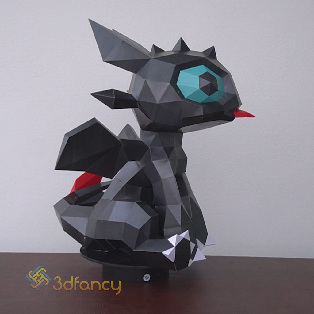 Toothless dragon papercraft pdf svg template â
